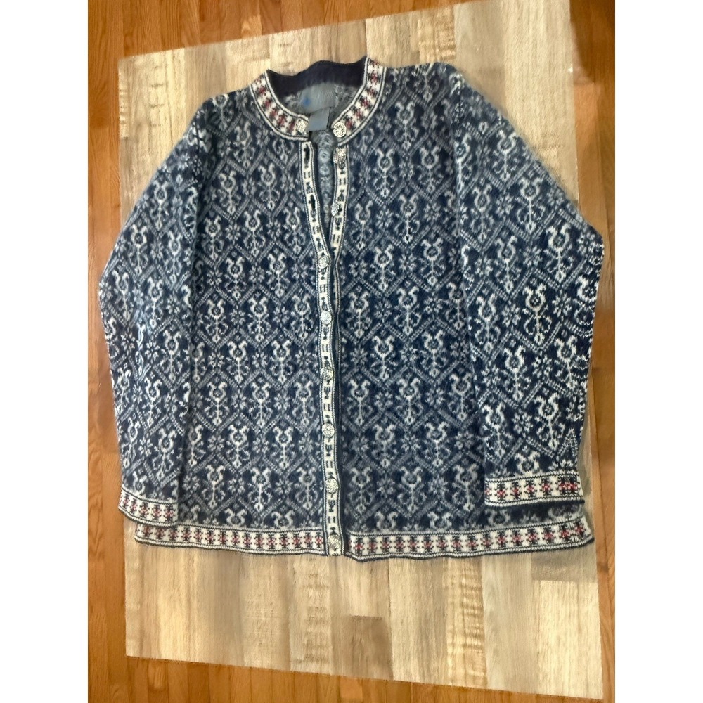 Squaw Valley Vintage 100% Wool Nordic Pullover Sweater Metal Clasps Size L